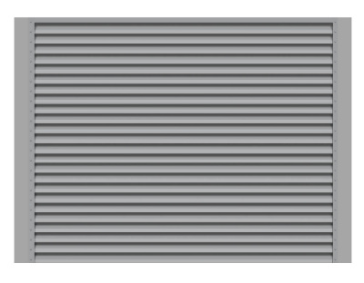 Секция забора жалюзи из ламелей жалюзи ЭКО-Z RAL7004 Серый с металлическими столбами анфас