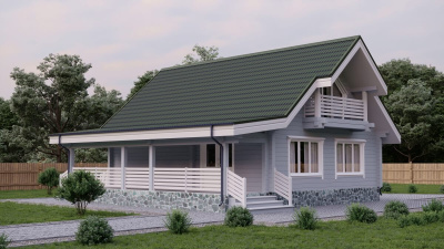 Черепица Ондулин цвет зеленый на крыше дома фото2